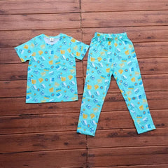 Kids Unisex T-Shirt Pant Set Blue Race Print - TeebuyclothingKids Unisex T-Shirt Pant Set Blue Race Print for women & kids - Teebuyclothing