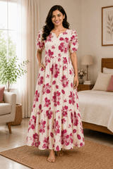 Teebuyclothing Teebuy Fancy Maxi white and red Teebuy Fancy Maxi white and red