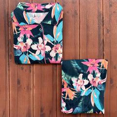 Teebuyclothing ELITE WOMENS SHIRT + PANT PYJAMA SET BLUE HIBISCUS ELITE WOMENS SHIRT + PANT PYJAMA SET BLUE HIBISCUS
