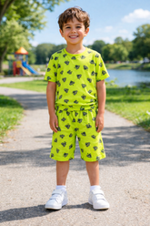 SS-6 ELITE KIDS UNISEX SHORT SET LIME ELEPHANT SET