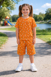 SS-4 ELITE KIDS UNISEX SHORT SET ORANGE ANCHOR PLAYTIME SET
