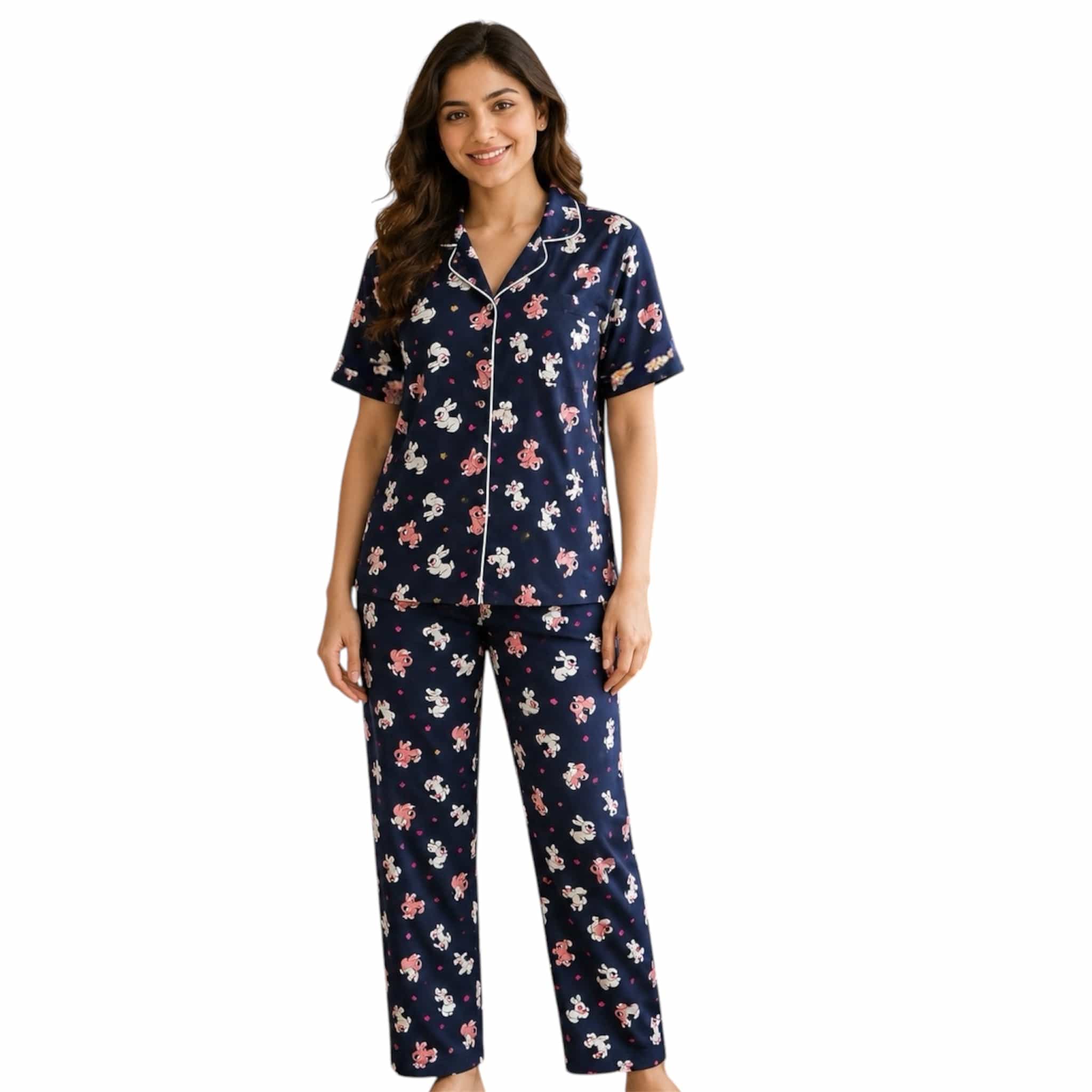 Teebuyclothing ELITE WOMENS SHIRT + PANT PYJAMA SET Blue Bunny ELITE WOMENS SHIRT + PANT PYJAMA SET Blue Bunny
