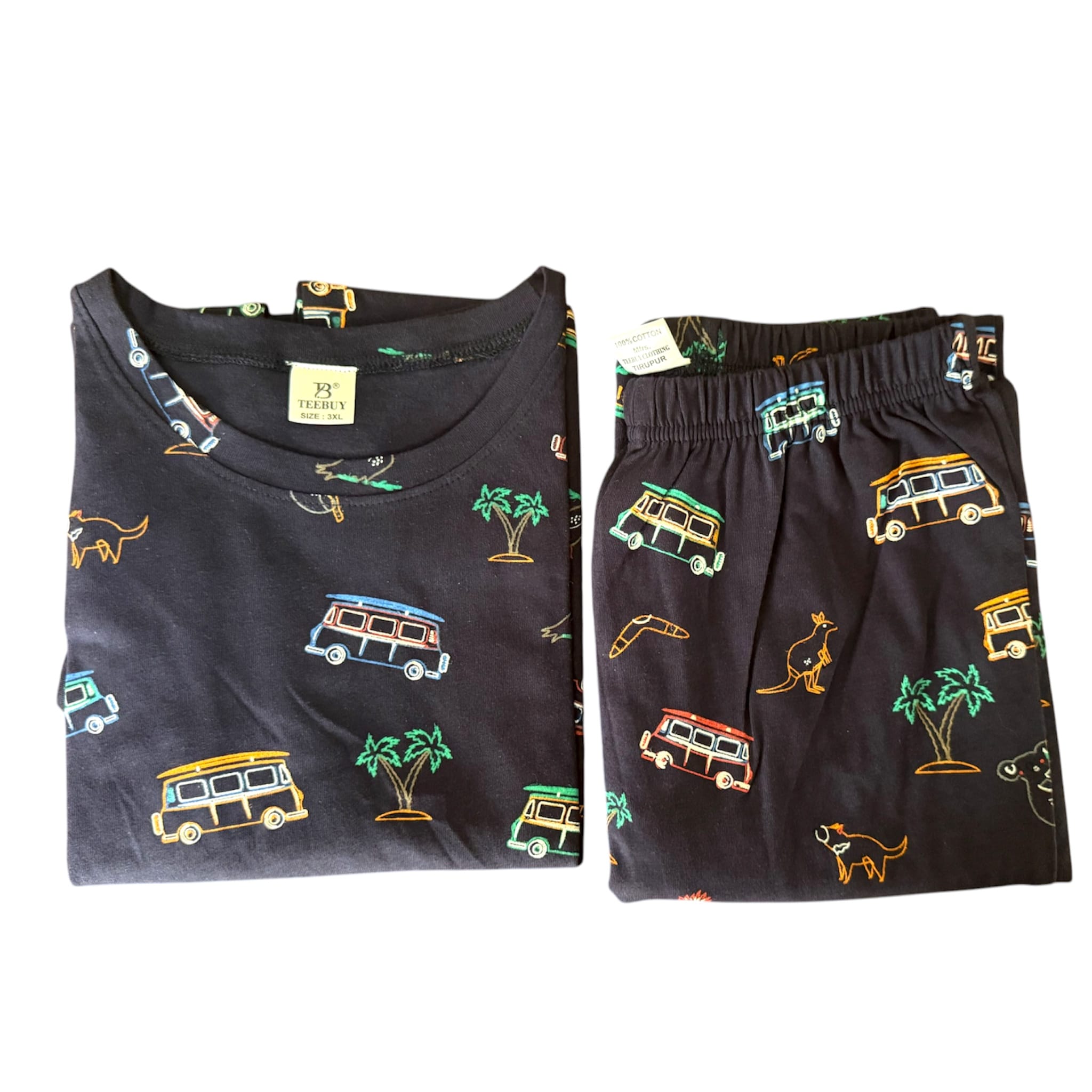 Teebuyindia kids wear Elite Kids unisex TSHIRT+PANT NAVY BUS SAFARI Elite Kids unisex TSHIRT+PANT NAVY BUS SAFARI