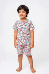 Kids Unisex Short Set Elephant Print
