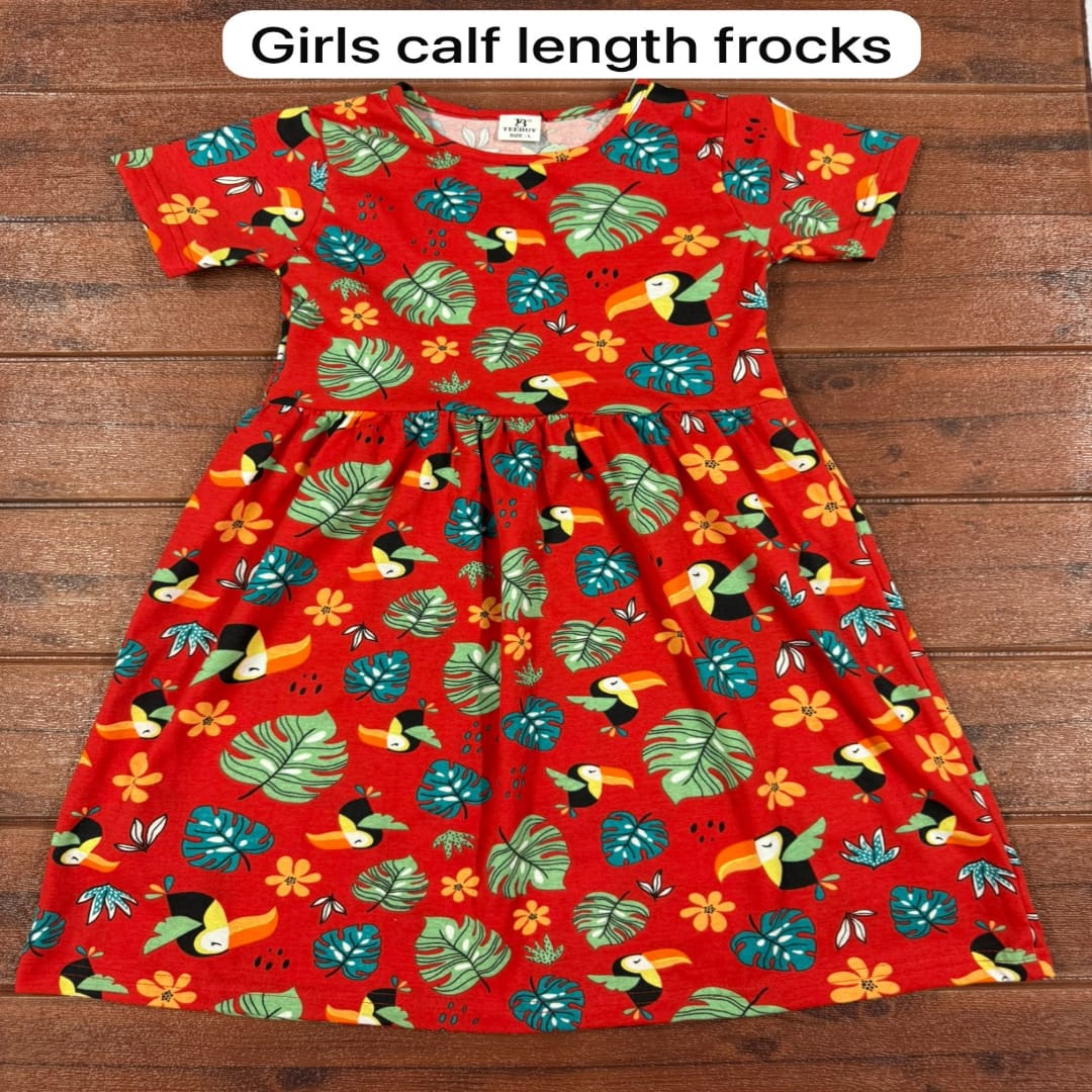 Teebuyclothing kids wear Kids Calf Length Frock KF Kids Calf Length Frock KF