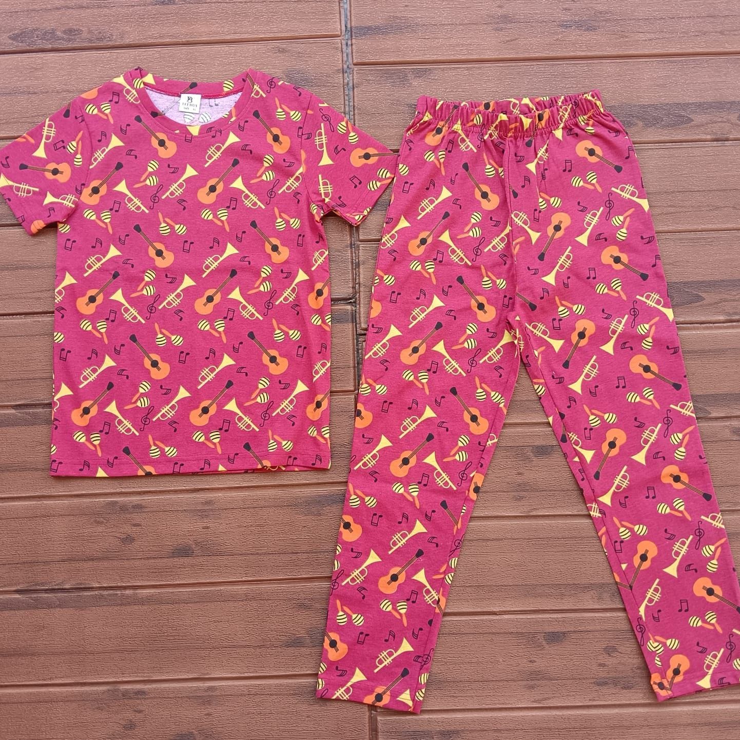 Teebuyindia kids wear Kids Unisex T-Shirt Pant Set Piano print Kids Unisex T-Shirt Pant Set Piano print