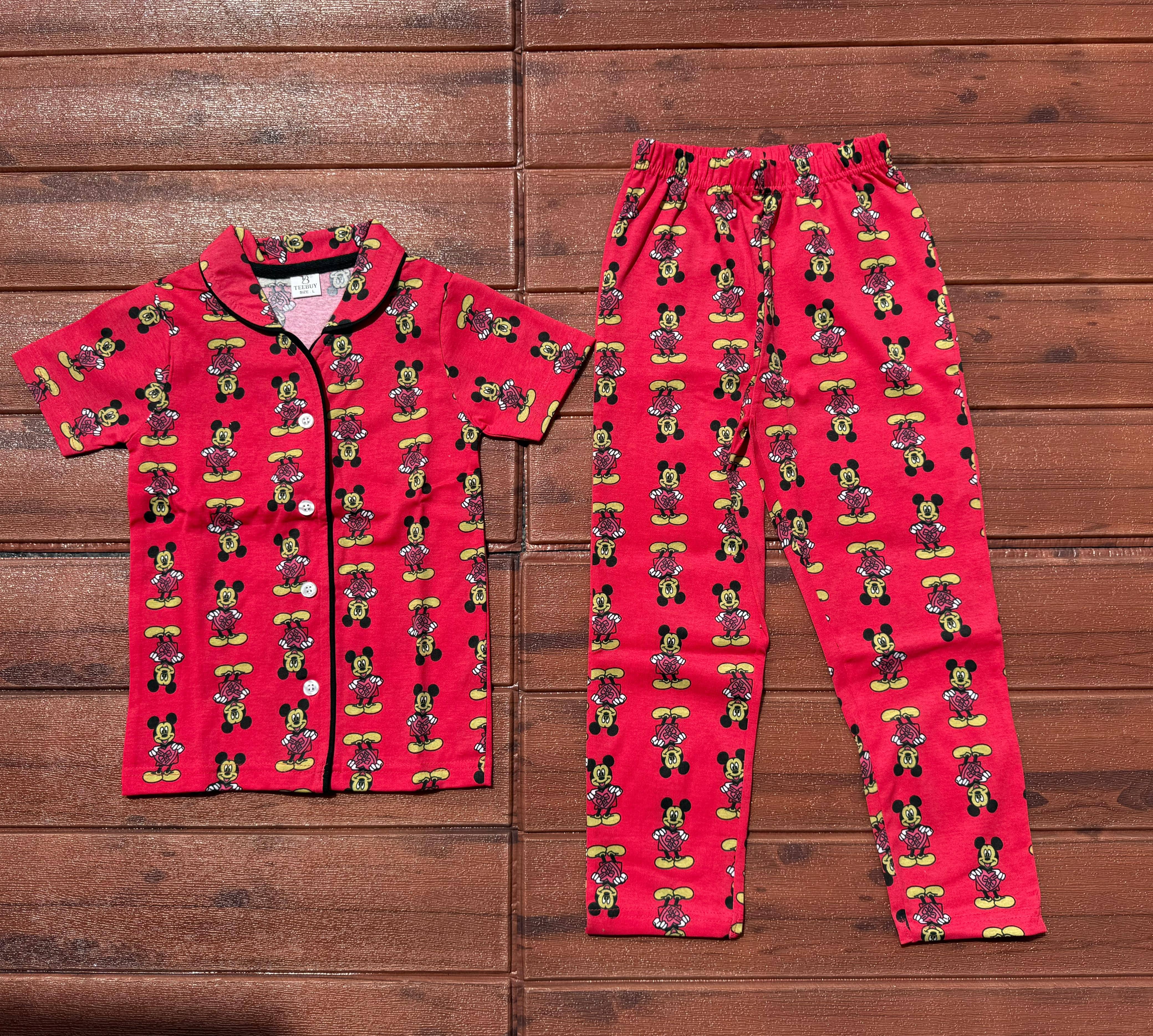 KIDS UNISEX SHIRT SET RED MICKEY - TeebuyclothingKIDS UNISEX SHIRT SET RED MICKEY for women & kids - Teebuyclothing