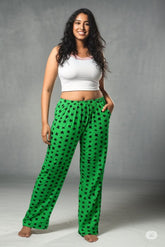 Teebuyclothing WOMENS PYJAMA PANT FREE SIZE GREEN WOMENS PYJAMA PANT FREE SIZE GREEN