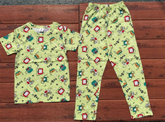 Teebuyindia kids wear Kids Unisex T-Shirt Pant Set Green ROBOT Kids Unisex T-Shirt Pant Set Green ROBOT
