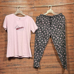 ELITE WOMENS PYJAMA SET WITH FULL PANT LIGHT PINK