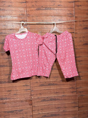 ELITE WOMENS 3/4TH PYJAMA SET PINK FLORAL