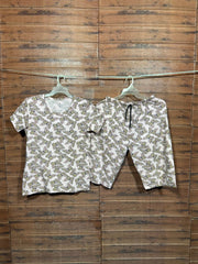 Teebuyclothing TShirt with 3/4th pant pyjama Butterfly pink TShirt with 3/4th pant pyjama Butterfly pink