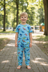 FP-8 Elite Kids unisex TSHIRT+PANT BLUE DINO SET