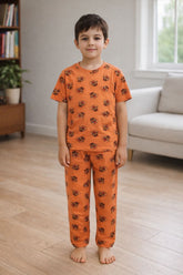 Teebuyindia kids wear FP-5 Elite Kids unisex TSHIRT+PANT ORANGE BUNNY CHARM SET FP-5 Elite Kids unisex TSHIRT+PANT ORANGE BUNNY CHARM SET