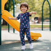 FP-3 Elite Kids unisex TSHIRT+PANT NAVY DOUBLE ICE SET