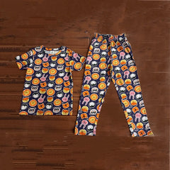 Kids Unisex T-Shirt Pant Set Blue Fox Print