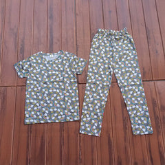 Kids Unisex T-Shirt Pant Set Grey Rainbow Print