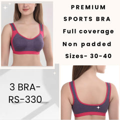 Premium Sports Bra (PACK OF 3)