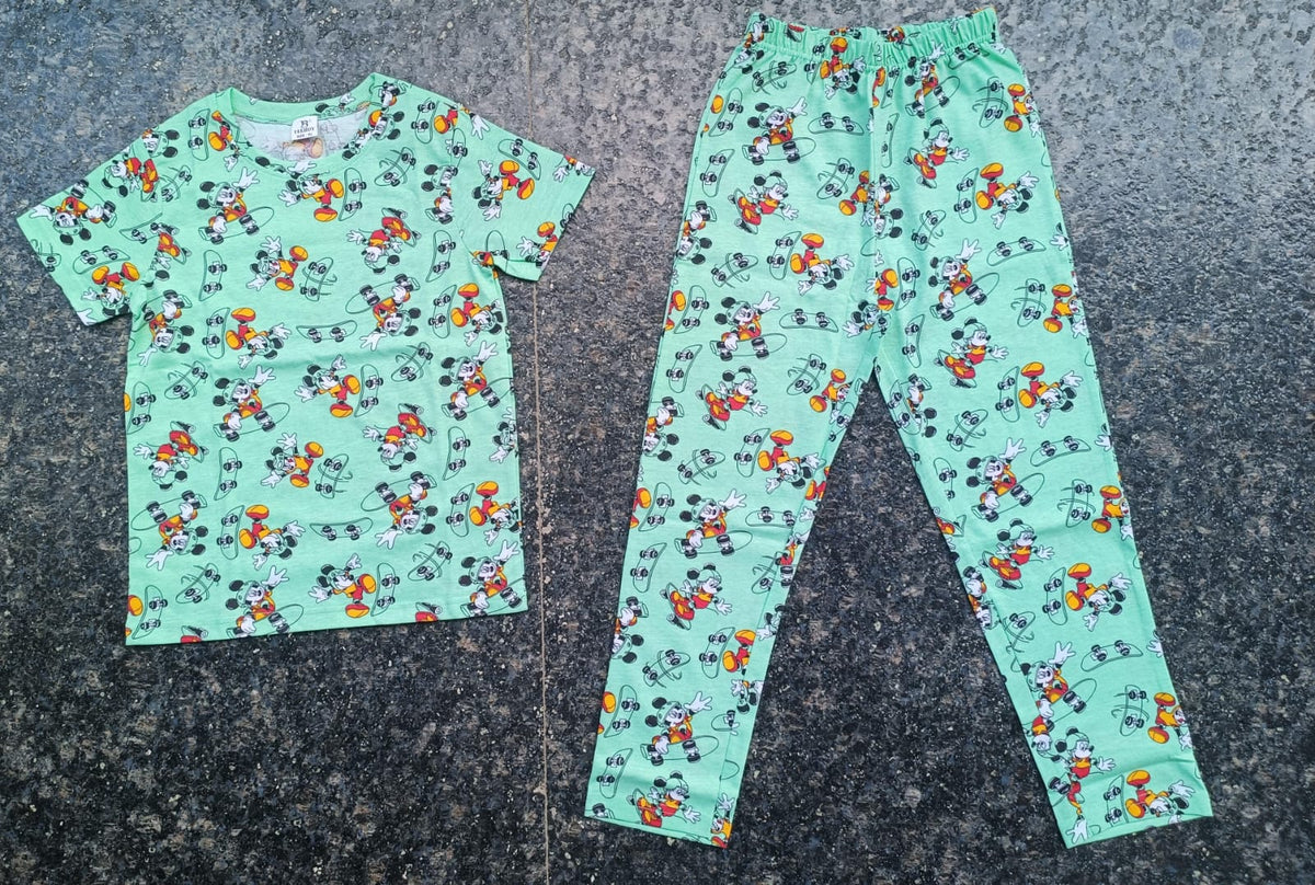 KIDS UNISEX TSHIRT+PANT PISTA MICKEY PRINT