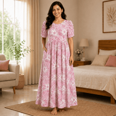 Teebuy Fancy Maxi Baby Pink Floral - TeebuyclothingTeebuy Fancy Maxi Baby Pink Floral for women & kids - Teebuyclothing