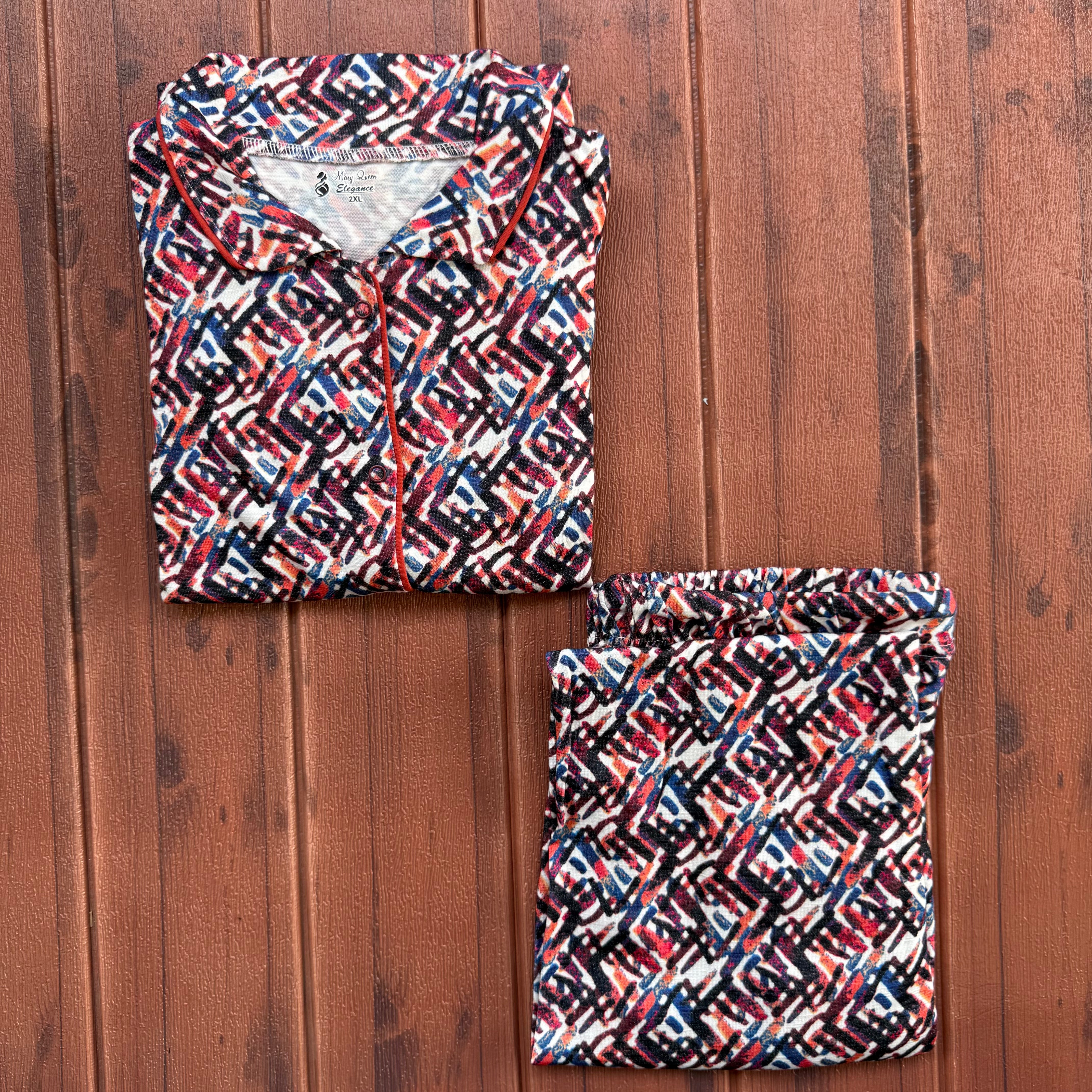 Teebuyclothing ELITE WOMENS SHIRT + PANT PYJAMA SET ZIG ZAG ELITE WOMENS SHIRT + PANT PYJAMA SET ZIG ZAG