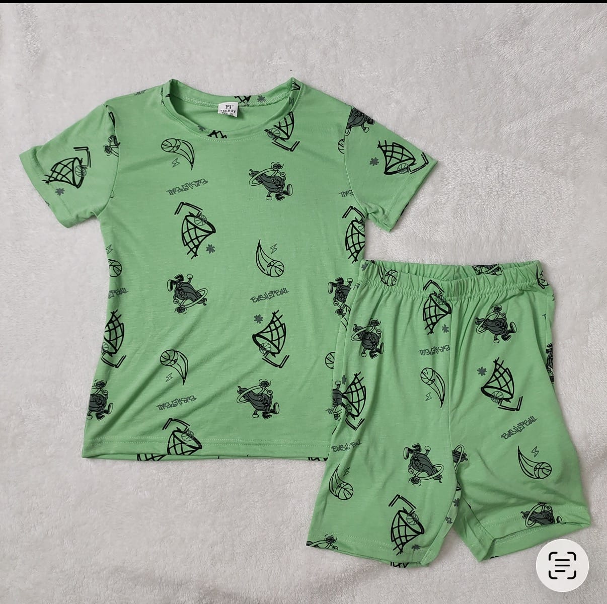 Teebuyindia kids wear ELITE KIDS UNISEX  SHORTSET-Green Basket Ball ELITE KIDS UNISEX  SHORTSET-Green Basket Ball