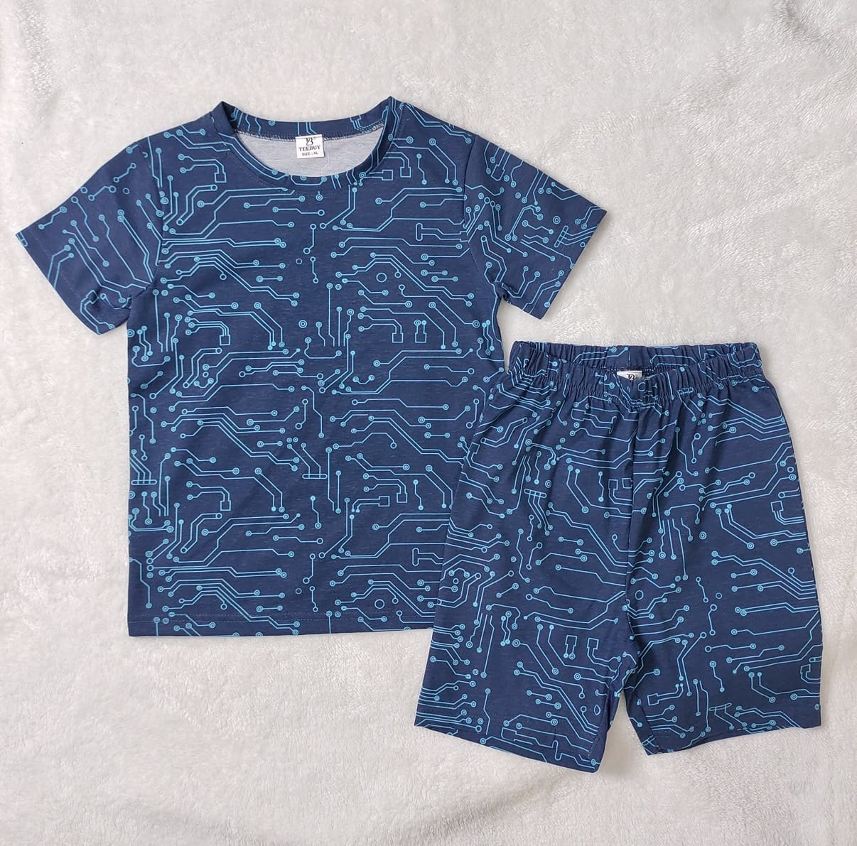 Teebuyindia kids wear ELITE KIDS UNISEX  SHORTSET-Navy Circuit ELITE KIDS UNISEX  SHORTSET-Navy Circuit