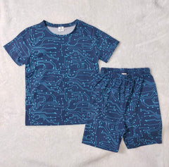 Teebuyindia kids wear ELITE KIDS UNISEX  SHORTSET-Navy Circuit ELITE KIDS UNISEX  SHORTSET-Navy Circuit