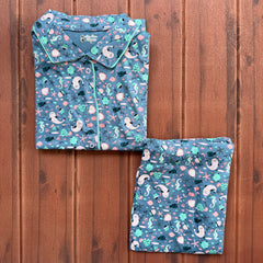 Teebuyclothing ELITE WOMENS SHIRT + PANT PYJAMA SET SEA GREEN ELITE WOMENS SHIRT + PANT PYJAMA SET SEA GREEN