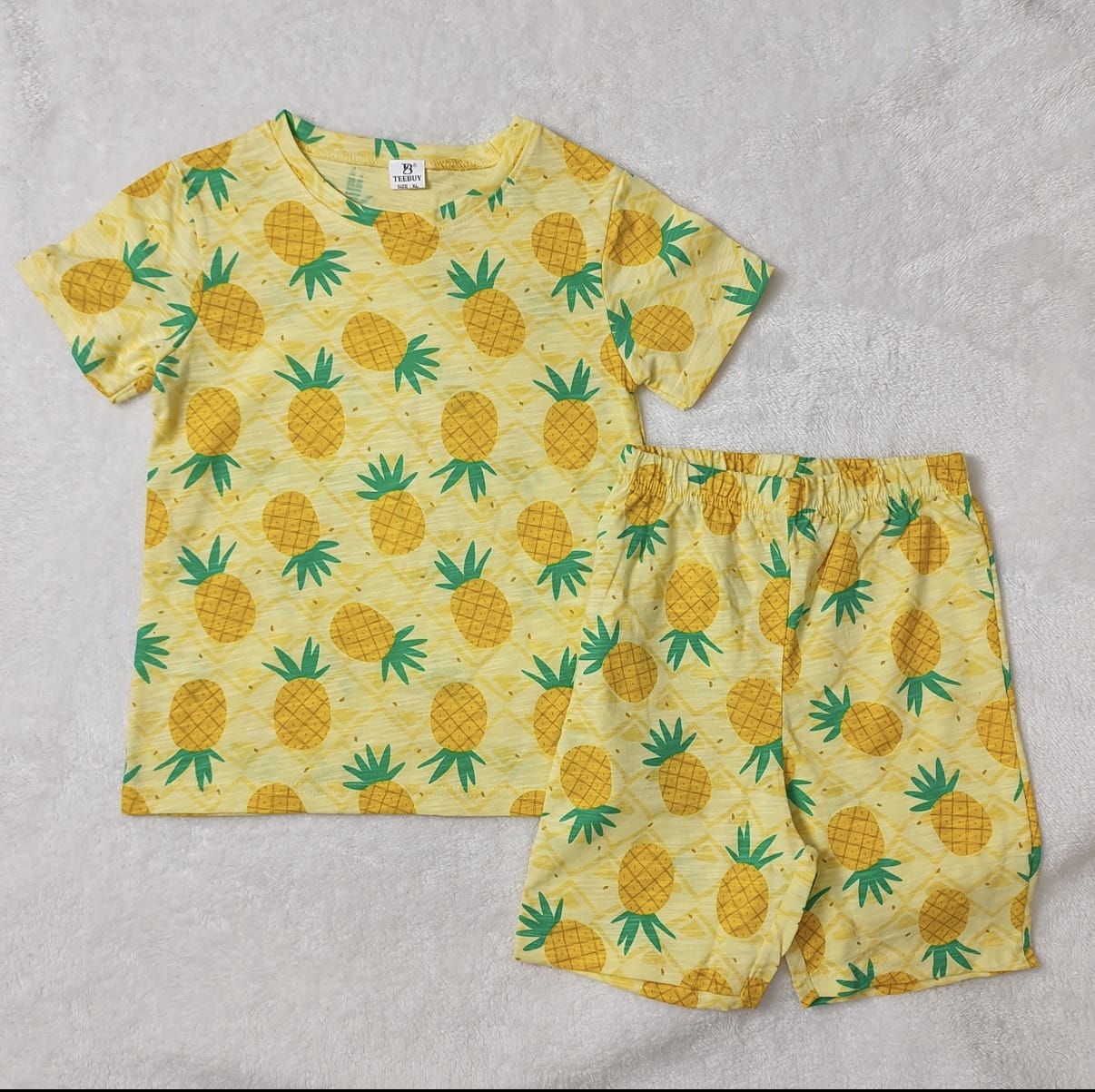 Teebuyindia kids wear ELITE KIDS UNISEX  SHORTSET-PINEAPPLE ELITE KIDS UNISEX  SHORTSET-PINEAPPLE