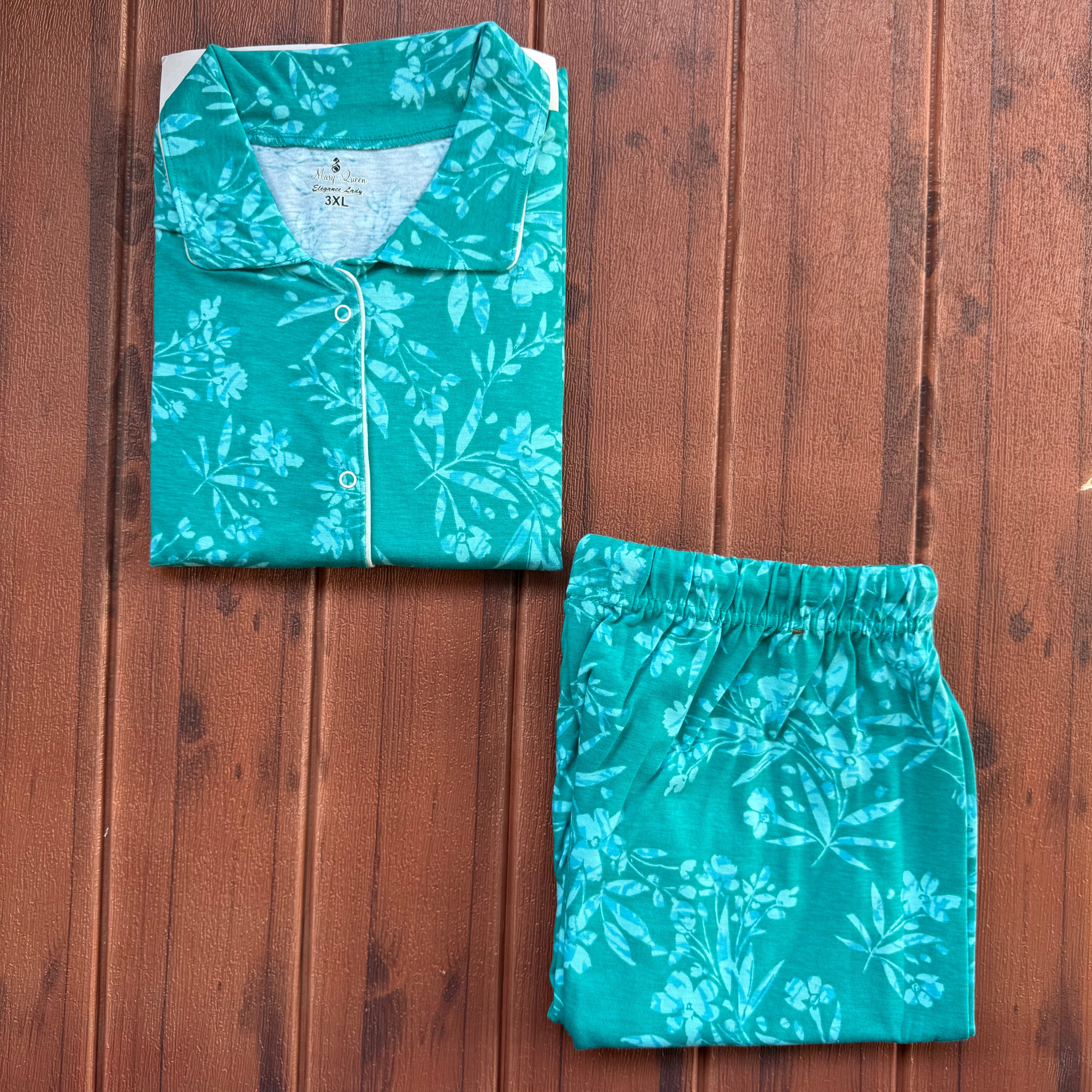 Teebuyclothing ELITE WOMENS SHIRT + PANT PYJAMA SET AQUA BLUE ELITE WOMENS SHIRT + PANT PYJAMA SET AQUA BLUE