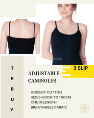 Teebuyclothing ADJUSTABLE SLIP/ CAMISOLES (PACK OF 3) (SHINE) ADJUSTABLE SLIP/ CAMISOLES (PACK OF 3) (SHINE)