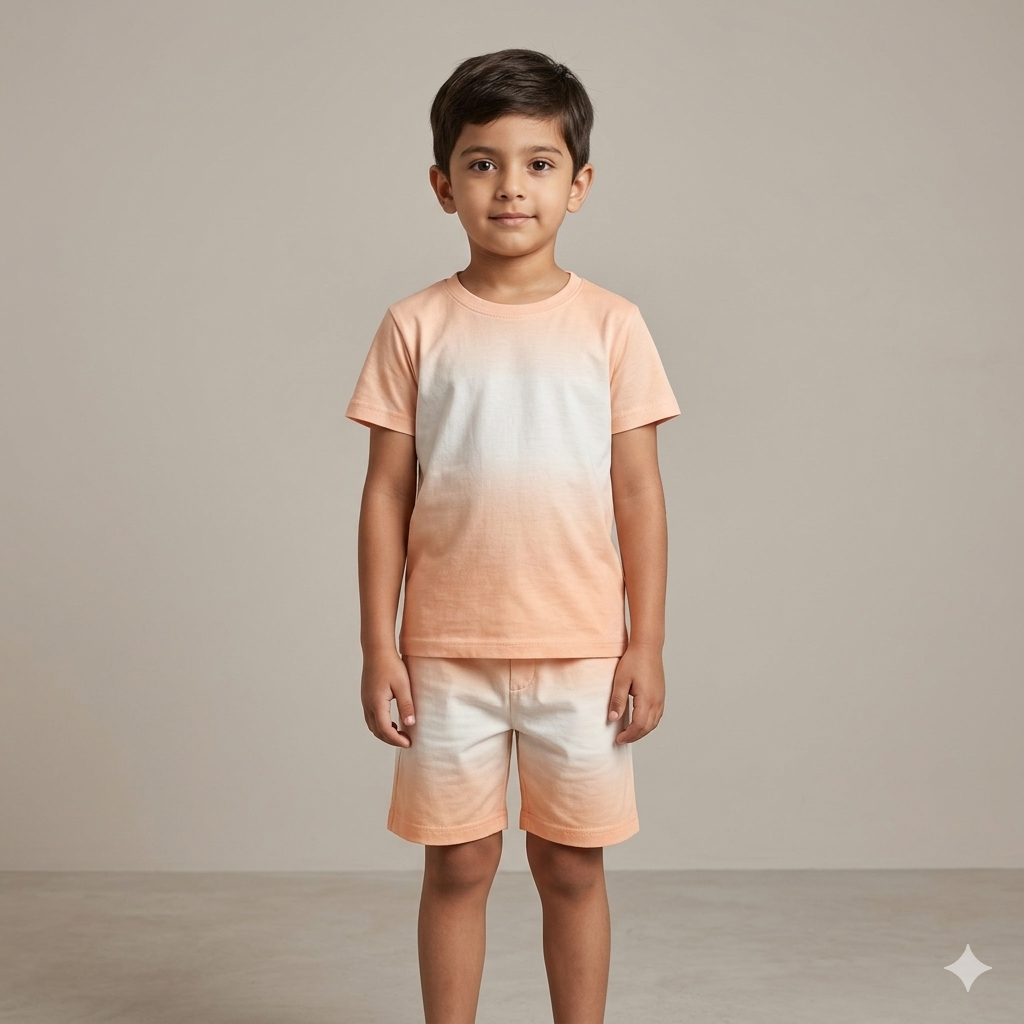 SS-13 ELITE KIDS UNISEX SHORT SET PEACH BREEZE SET