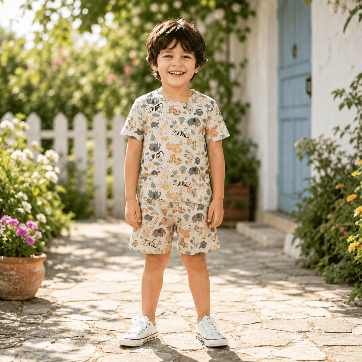 Teebuyindia kids wear ELITE KIDS UNISEX  SHORTSET-JUNGLE ELITE KIDS UNISEX  SHORTSET-JUNGLE