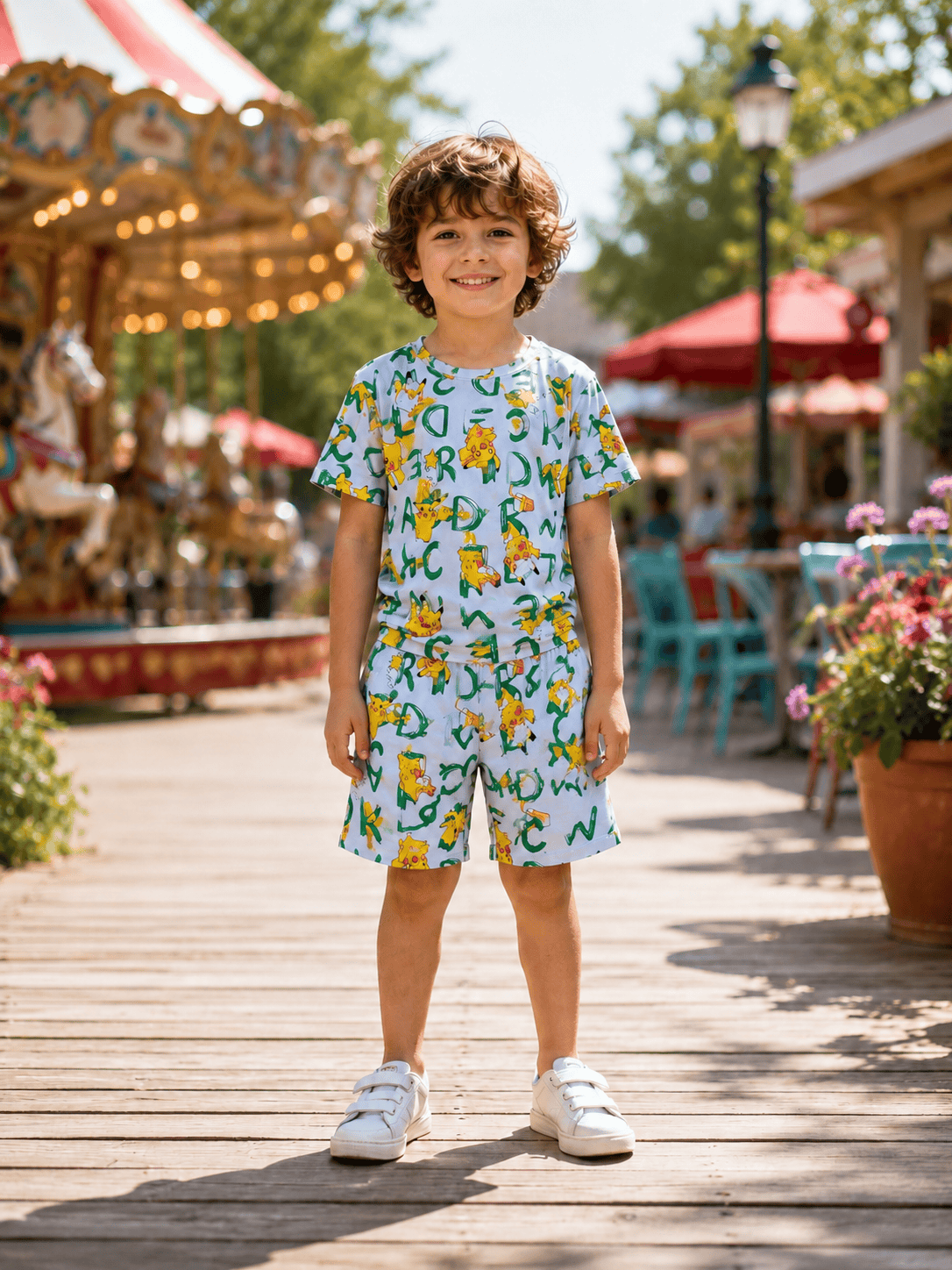 Teebuyindia kids wear ELITE KIDS UNISEX  SHORTSET-PICKA ALPHY ELITE KIDS UNISEX  SHORTSET-PICKA ALPHY