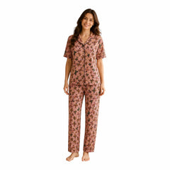 Teebuyclothing ELITE WOMENS SHIRT + PANT PYJAMA SET PEACH BUTTERFLY ELITE WOMENS SHIRT + PANT PYJAMA SET PEACH BUTTERFLY
