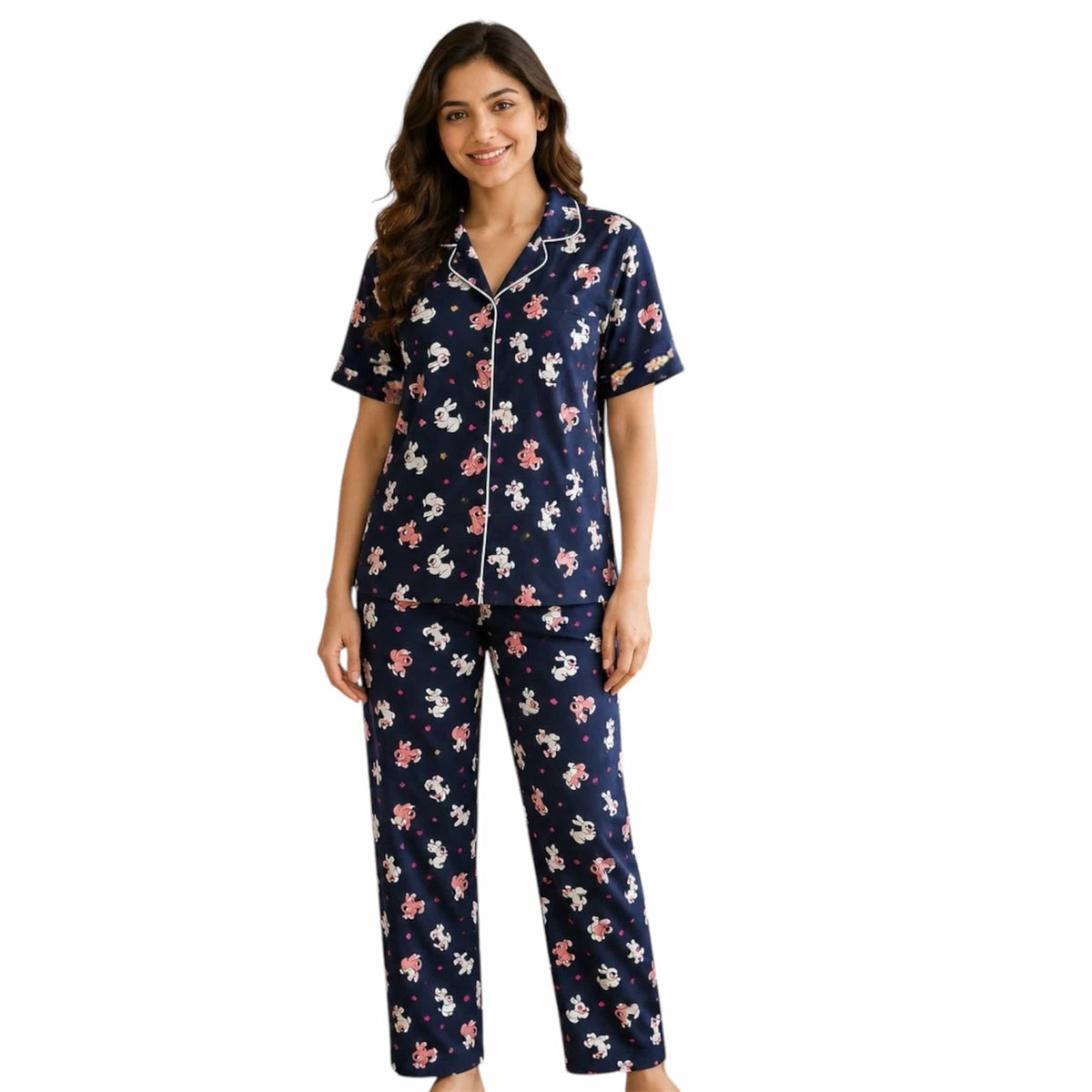 Teebuyclothing ELITE WOMENS SHIRT + PANT PYJAMA SET Blue Bunny ELITE WOMENS SHIRT + PANT PYJAMA SET Blue Bunny