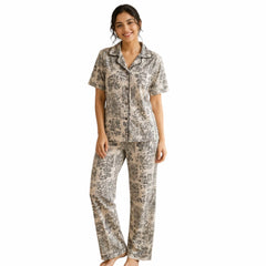 Teebuyclothing ELITE WOMENS SHIRT + PANT PYJAMA SET HISTORIC BEIGE ELITE WOMENS SHIRT + PANT PYJAMA SET HISTORIC BEIGE