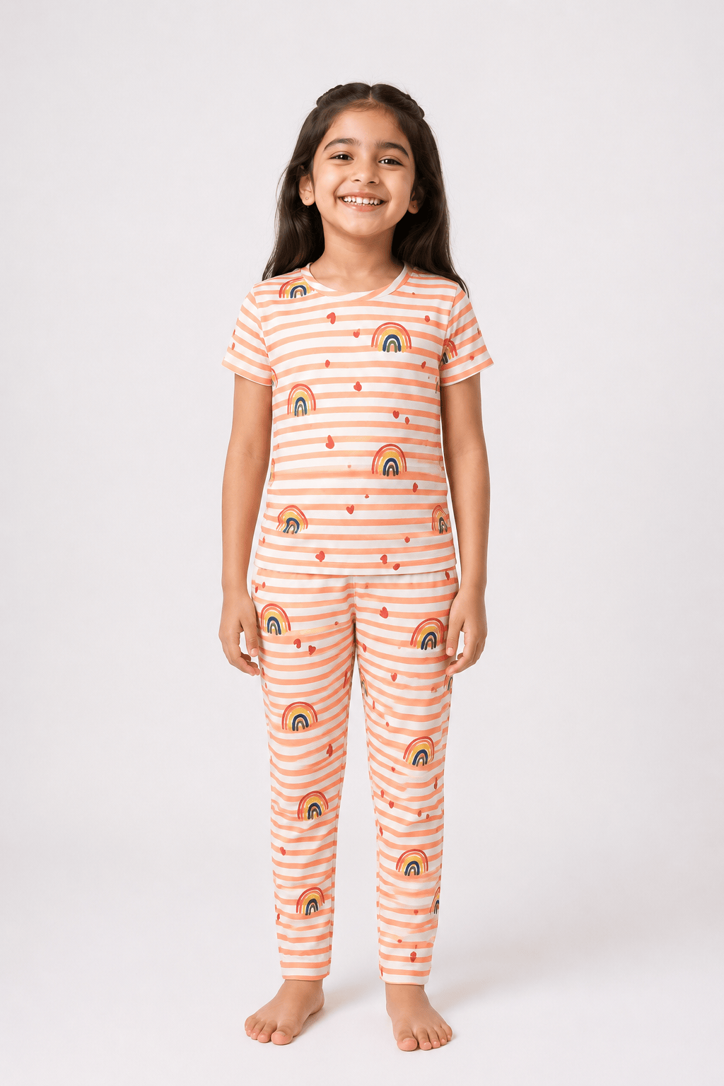 Teebuyindia kids wear Elite Kids unisex TSHIRT+PANT SET RAINBOW STRIPES SET Elite Kids unisex TSHIRT+PANT SET RAINBOW STRIPES SET