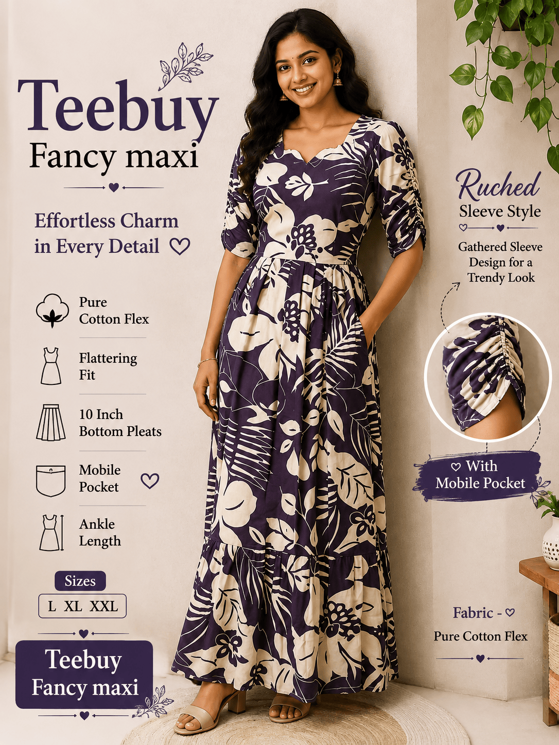 Teebuyclothing Teebuy Fancy Maxi Purple Teebuy Fancy Maxi Purple