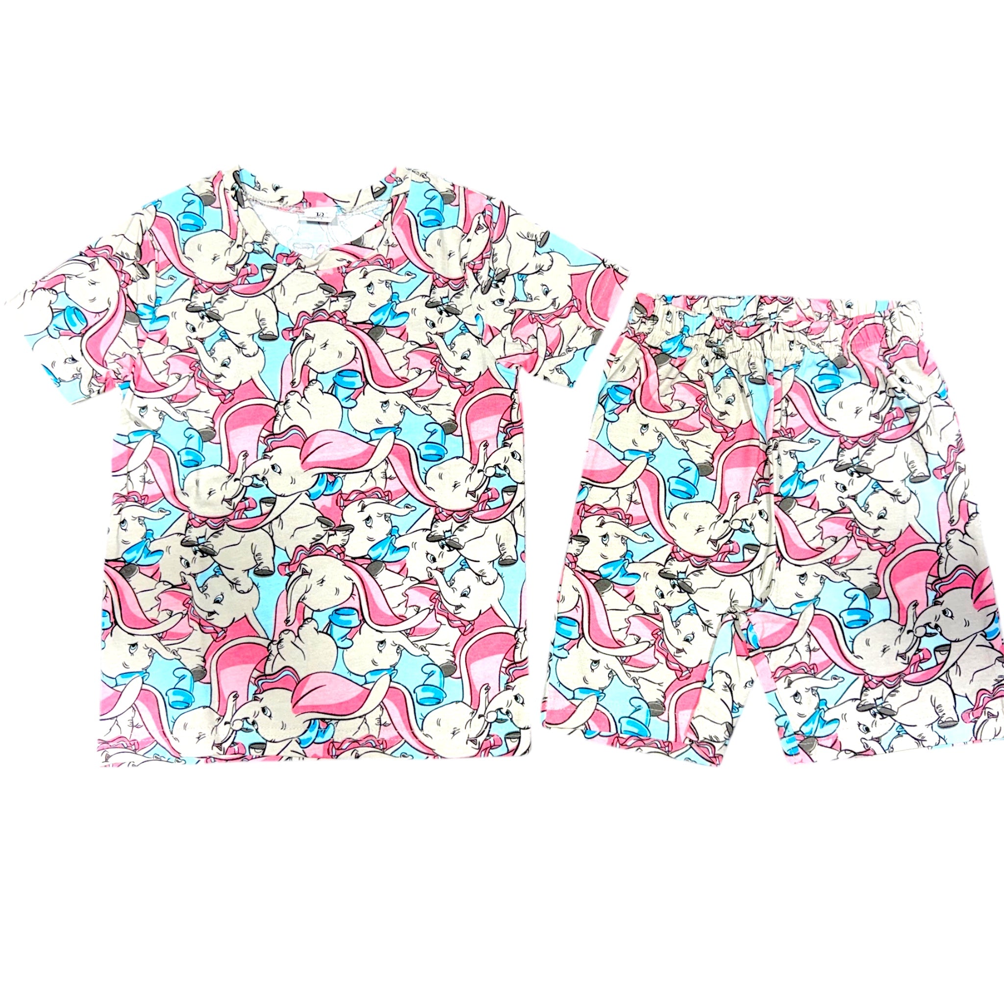 Kids Unisex Short Set Elephant Print