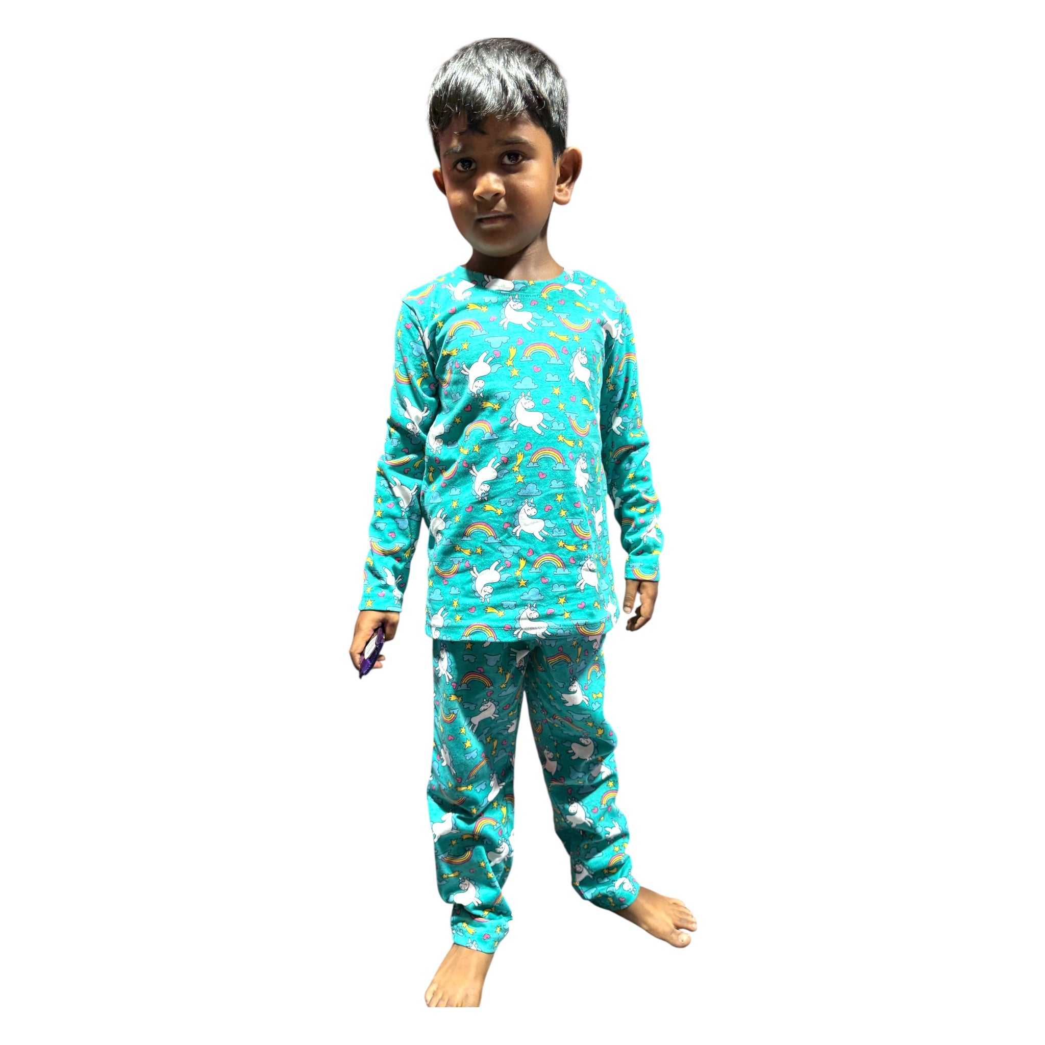 KIDS UNSIEX FULLSLEEVE SET AQUA UNICORN