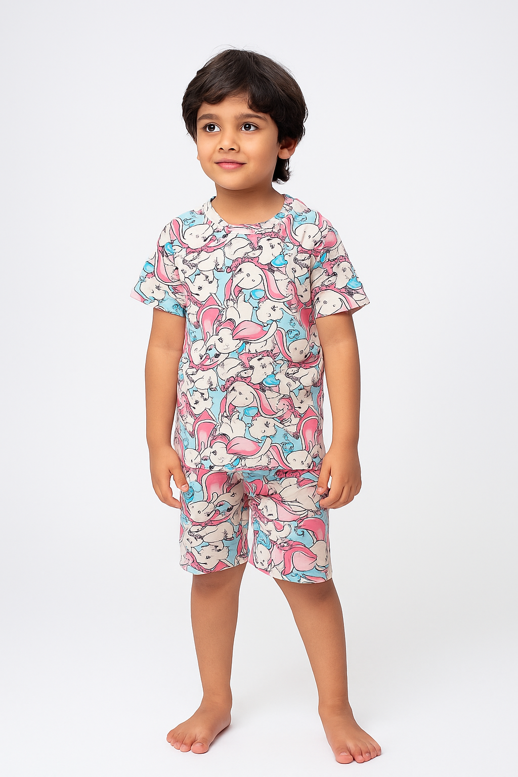Kids Unisex Short Set Elephant Print