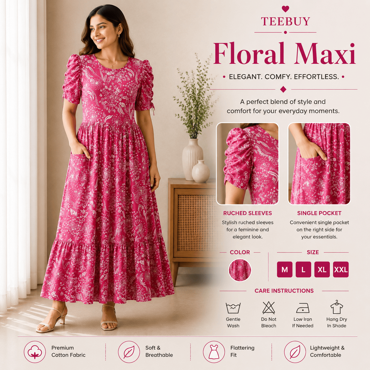 Teebuyclothing Teebuy Fancy Maxi Baby  Pink Teebuy Fancy Maxi Baby  Pink