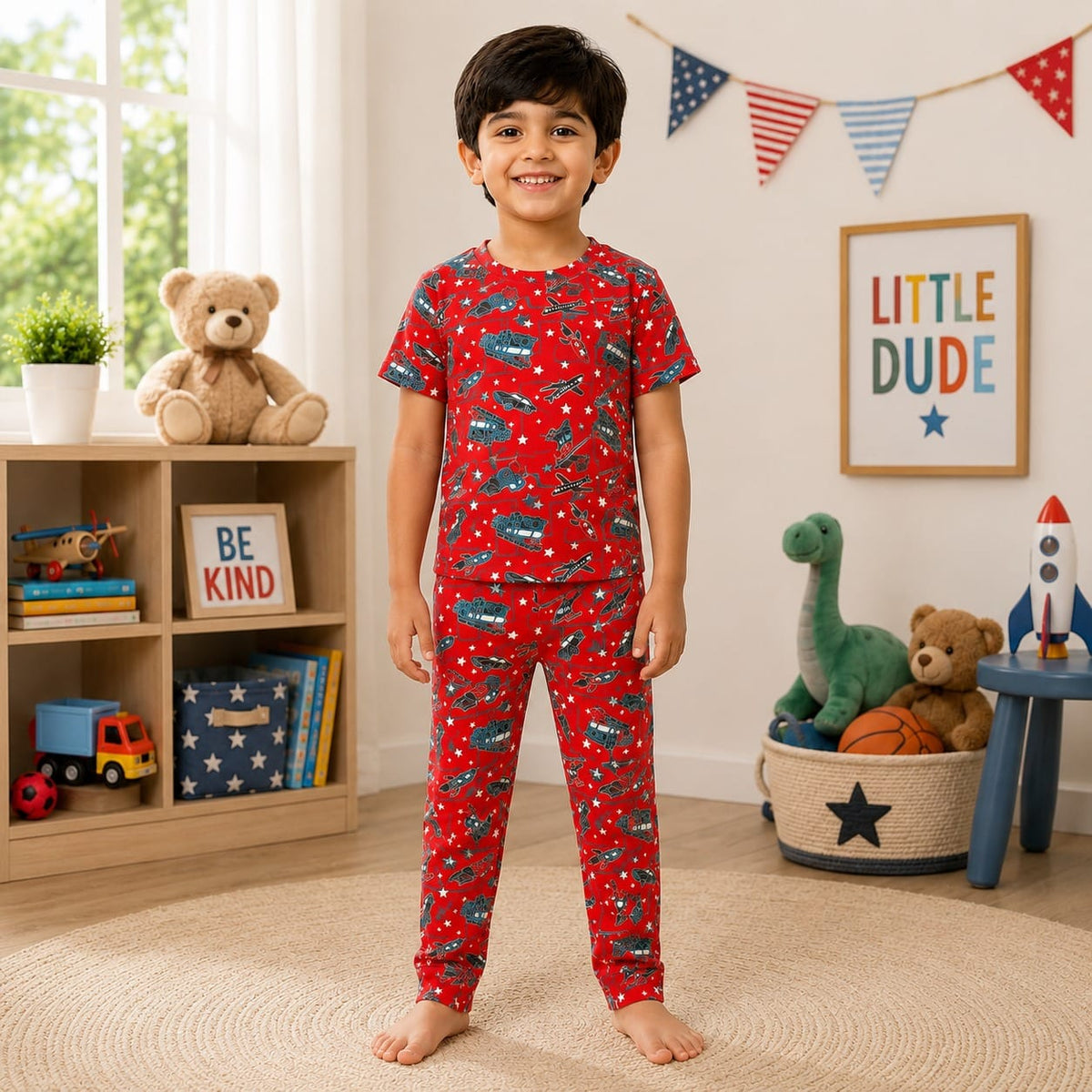 Kids Unisex T-Shirt Pant Set Fire Truck - TeebuyclothingKids Unisex T-Shirt Pant Set Fire Truck for women & kids - Teebuyclothing