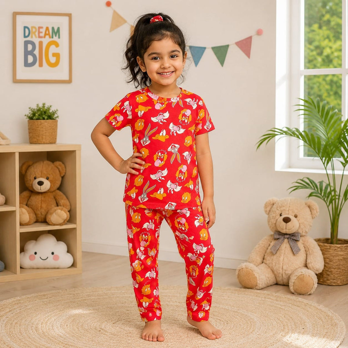 Kids Unisex T-Shirt Pant Set Red Bunny - TeebuyclothingKids Unisex T-Shirt Pant Set Red Bunny for women & kids - Teebuyclothing
