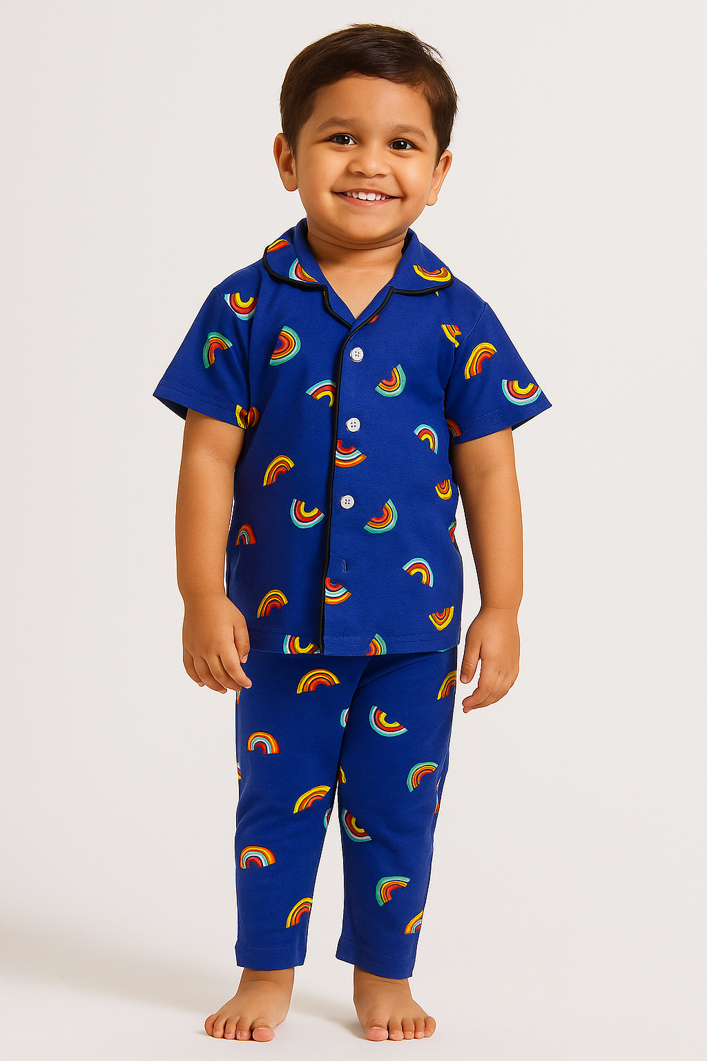KIDS UNISEX SHIRT SET RAINBOW PRINT
