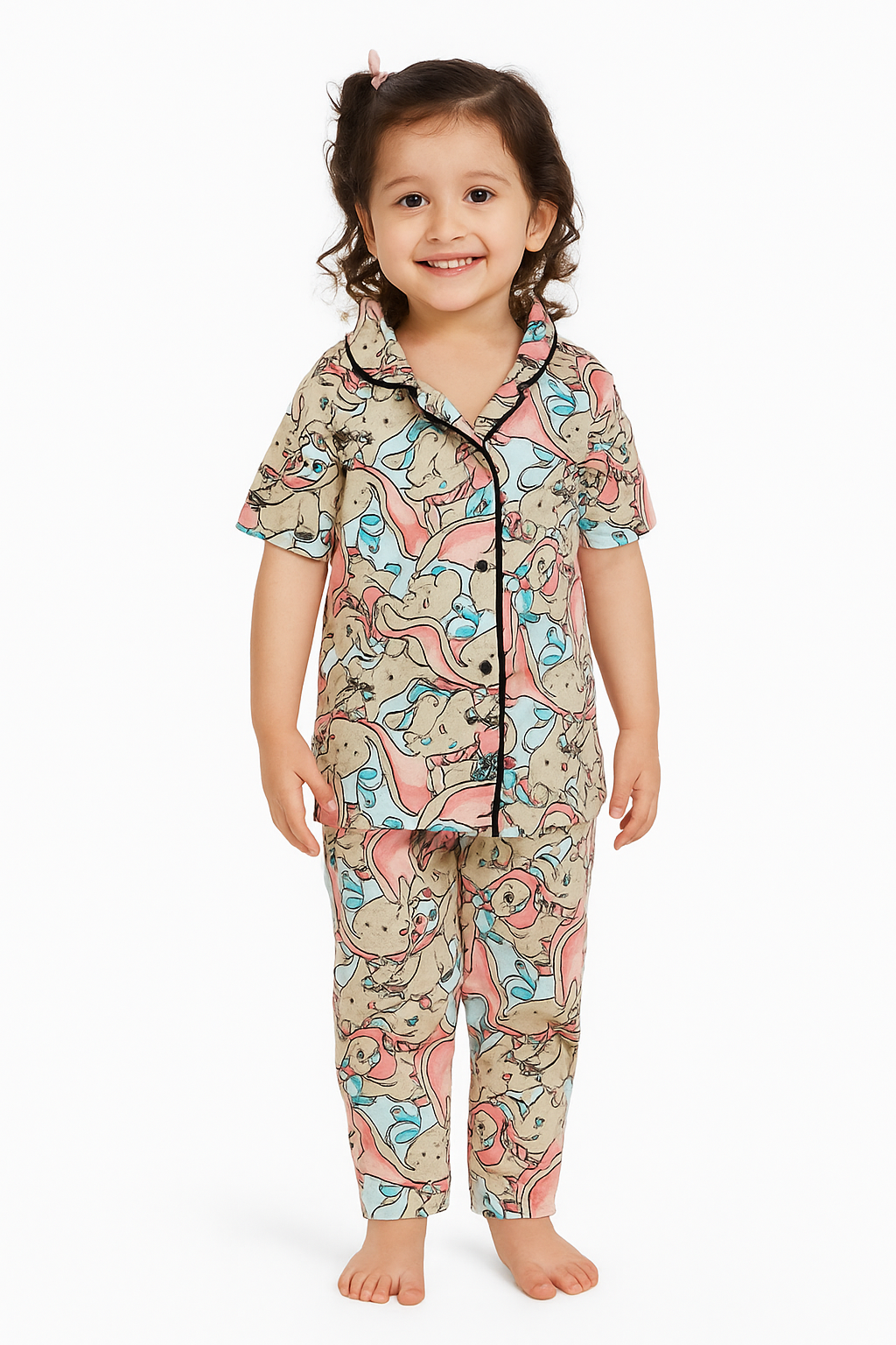 KIDS UNISEX SHIRT SET ELEPHANT PRINT