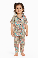 KIDS UNISEX SHIRT SET ELEPHANT PRINT