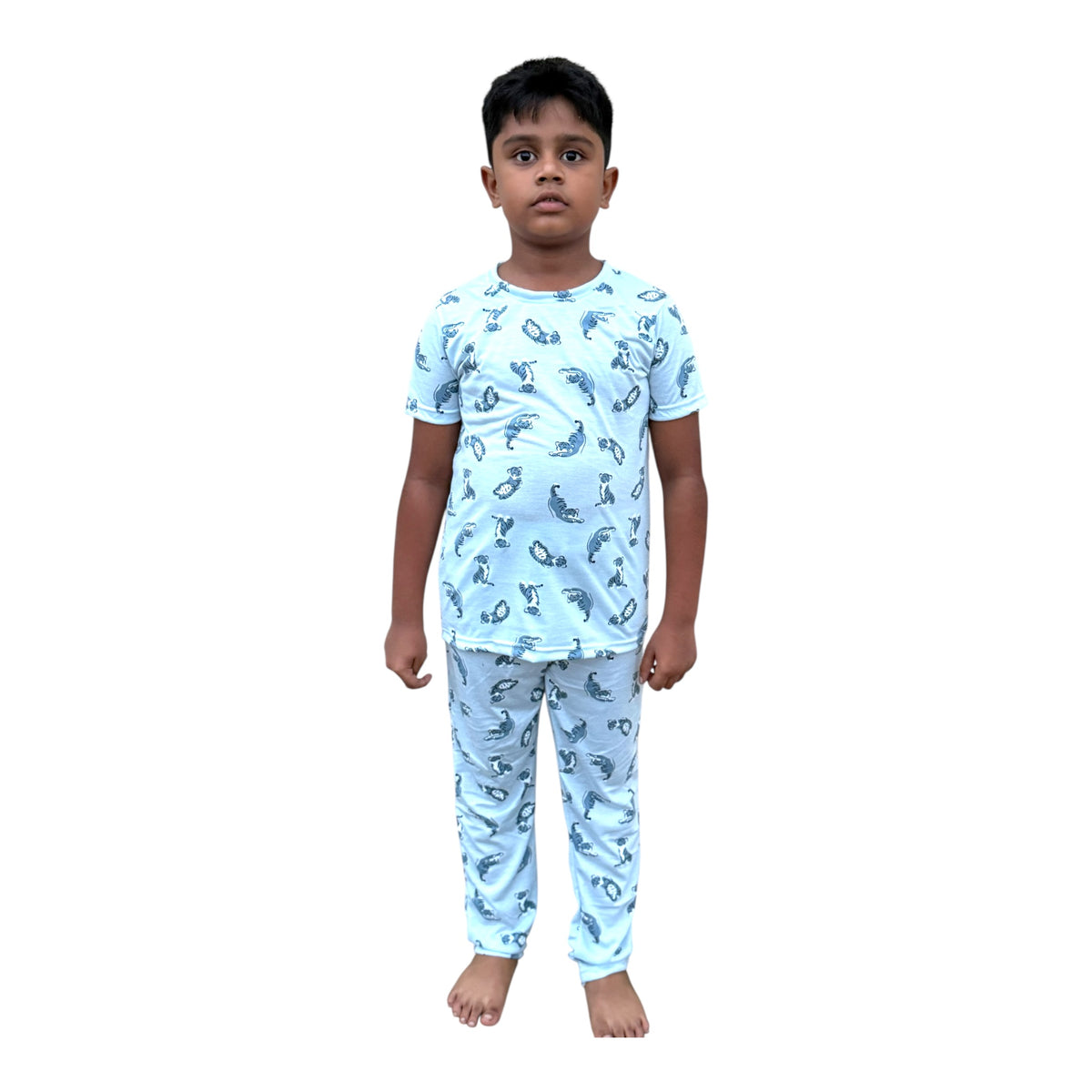 Elite Kids unisex TSHIRT+PANT Blue Tiger
